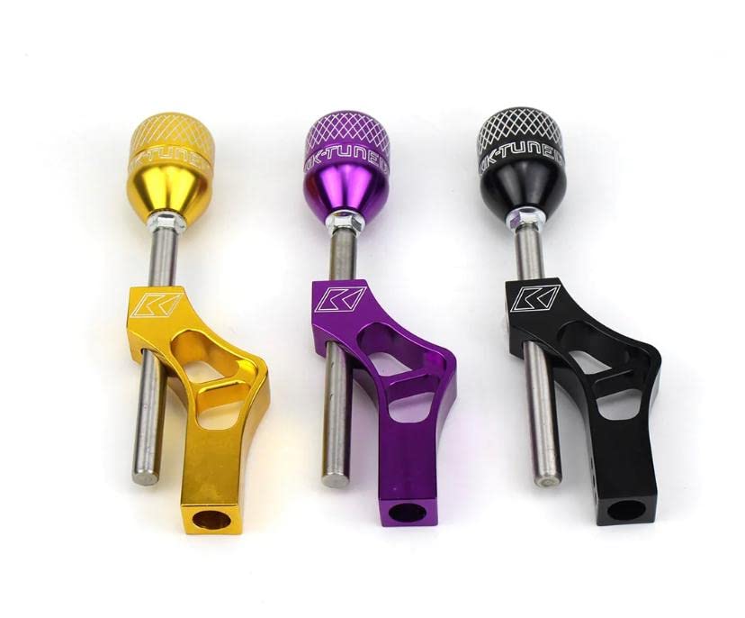 Image of AUTO MT JDM CAR Accessories Gear Shift Knob Lever Adjustable Extender ++ Gear Shift KNOB Height Lever Extension Car Gear Shifter Extender Kit with 4 Adapters (Black Gear Extension + Black Gear KNOB)