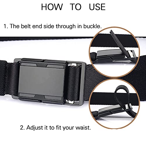 Men's Nylon Belt 1.26" Wide Quick Release Magnetic Buckle Webbing Belt, Military Casual Outdoor Golf Belts for Men4