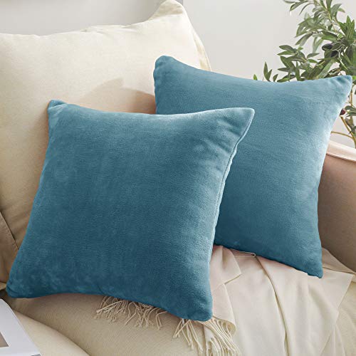 Exclusivo Mezcla 2er Pack Weiche Fleece-Überwurf-Kissenbezüge 45x45 cm Cover