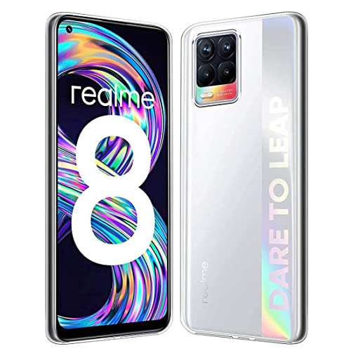 Image of Soft Flexible Silicone Back Cover Compatible with Realme 8 Pro, Transparent Case