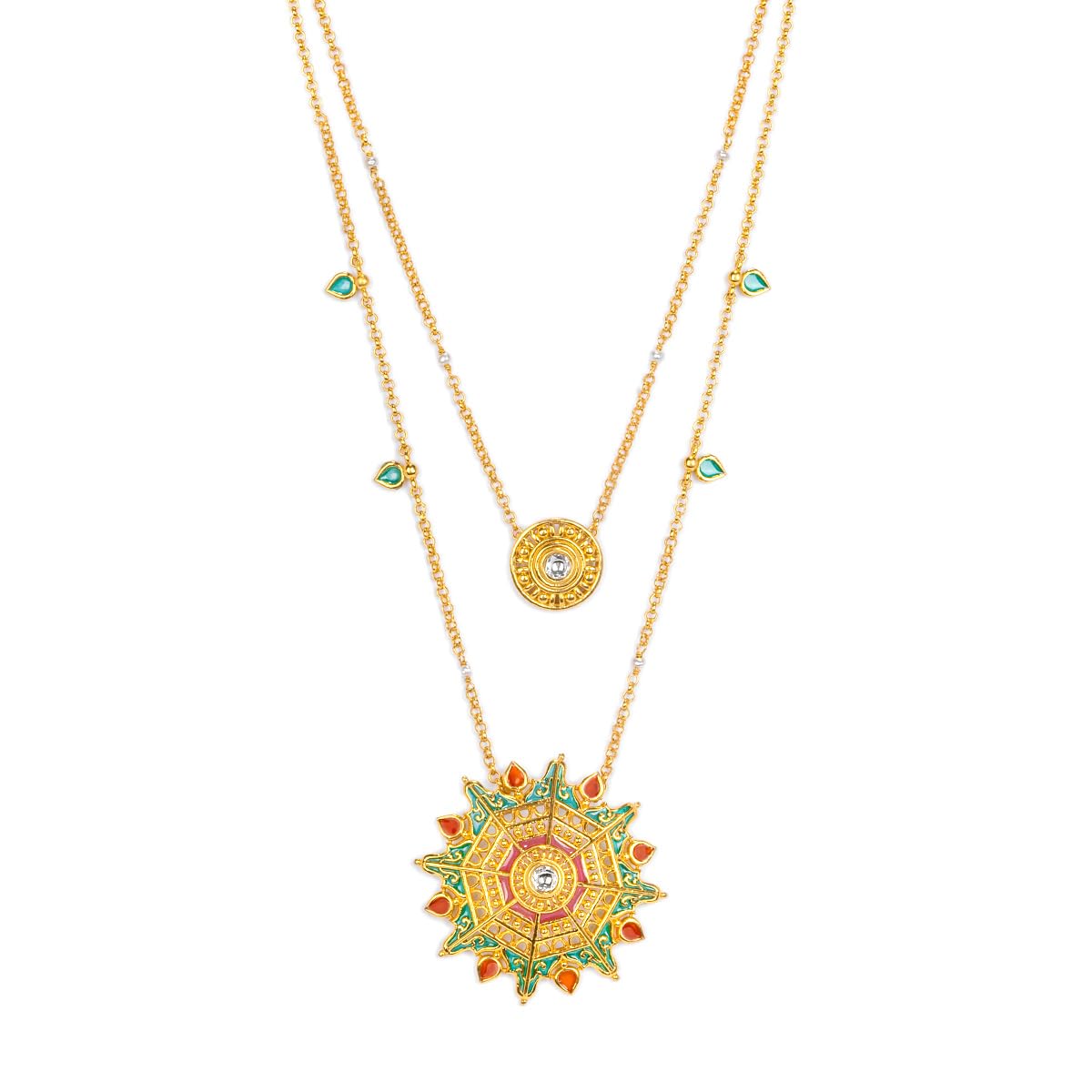 shaya by Caratlane | 925 Silver| Mehendi Masti Necklace in Gold Plated | Gifts for Womens & Girls-picture-0