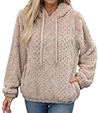 Maeau   Sweatshirt à Capuche Femme Polaire Jacquard Confortable Chaud Sweat Pull Manches Longues Hiver M