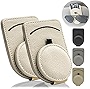 Sunglass Holder for Car Visor, Magnet Adsorbed Sunglasses Holder for Car Accessories Parts, Leather Car Sunglass Holder, Car Visor Sunglasses Clip for Glasses Cards (2PCS, Beige)