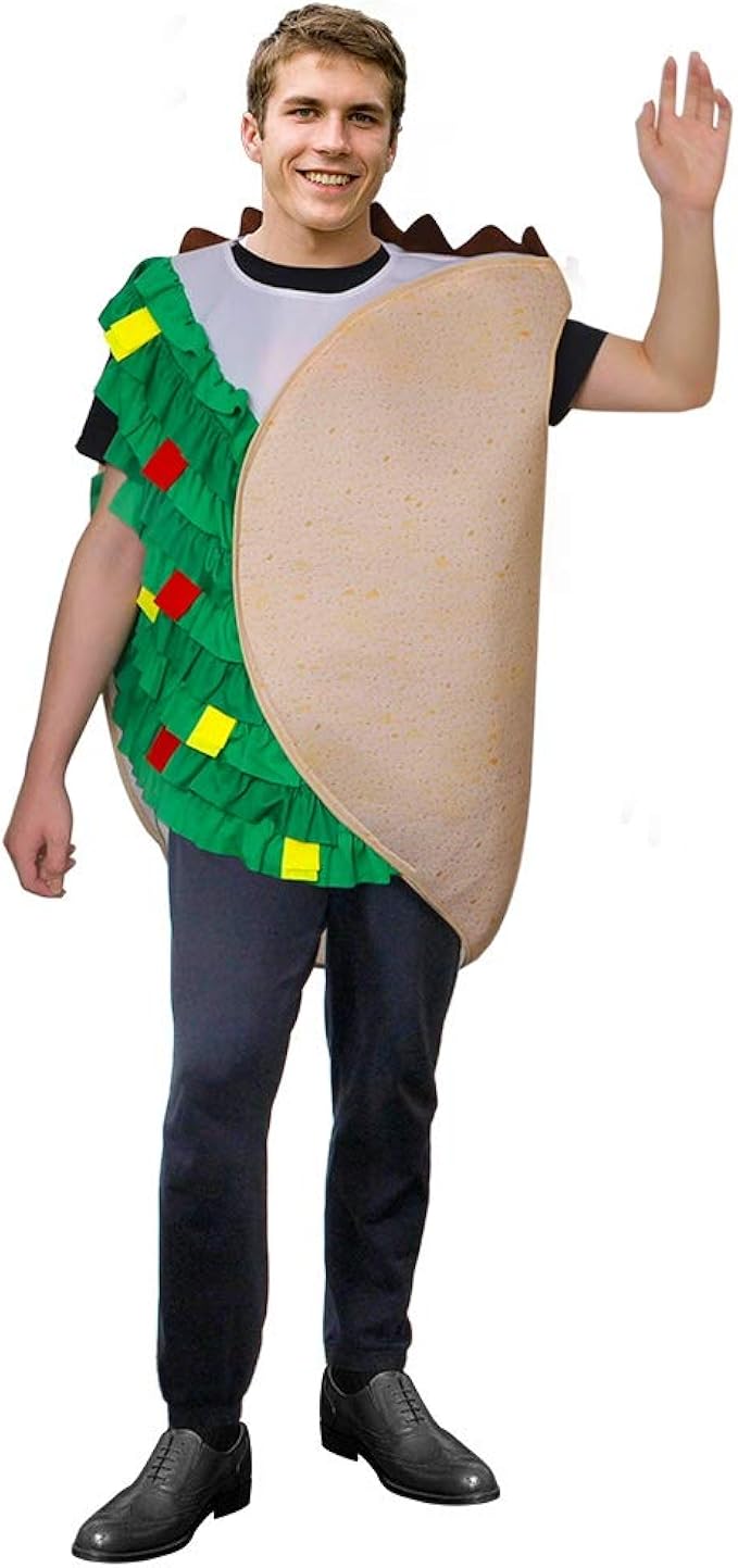 Brwoynn Taco Costume, Halloween Adult Costume Deluxe Set for Halloween Dress Up Party and Roleplay Cosplay Yellow
