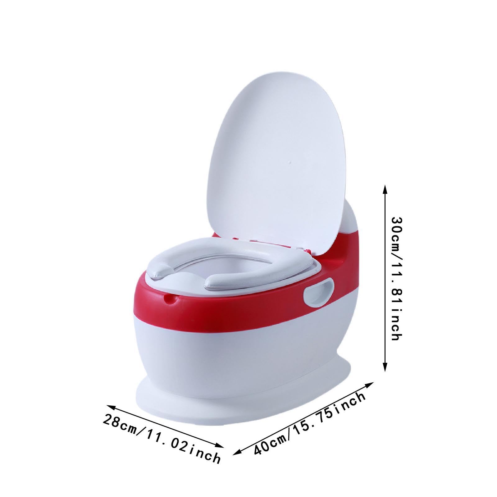 Gralara Potty Training Toilet Kinder Toilettensitz Kleinkind Töpfchen Toilettenstuhl Realistische Optik Ergonomisch mit Weichem PVC Sitz für Jungen Mädch, Rot