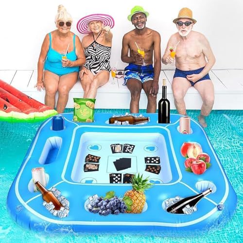 Table de jeu flottante et support gonflable pour boissons de piscine