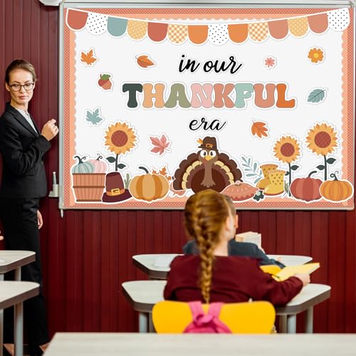 Tableau d'affichage Thanksgiving décoration automne kit classe - 4