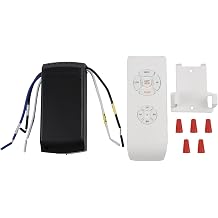 RF Ceiling Fan Remote Kit with Light Switch, 4 Speeds 1-8H Timers, Mute Mode, Receiver 220V Fans, Simple Wiring, for Black