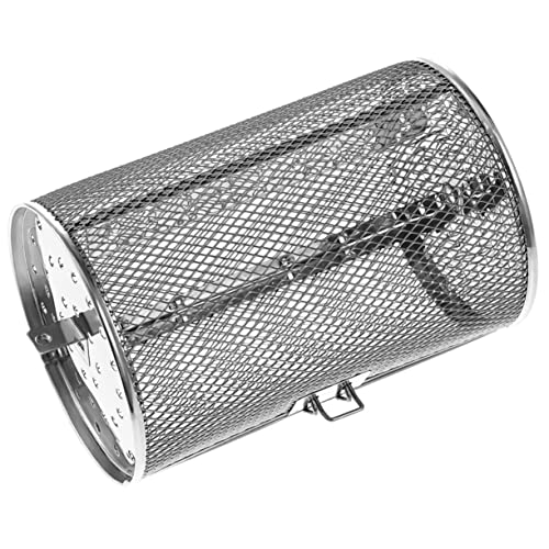 Toyvian Stainless Steel Rotisserie Basket for Air Fryer and Oven Rotating Grill Cage for Even Heating Versatile Cooking Tool for Nuts and Meat Kitchen Roasting Essential