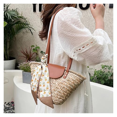 Women Straw Woven Handbag Summer Beach Casual Large Capacity Tote Fashion Ladies Shoulder Bag For Vacation3