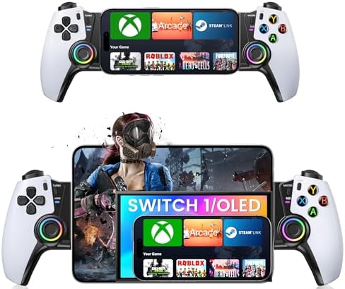ALEEMTRY Bluetooth Mobile Gaming Controller for iPhone/Android/Sw...