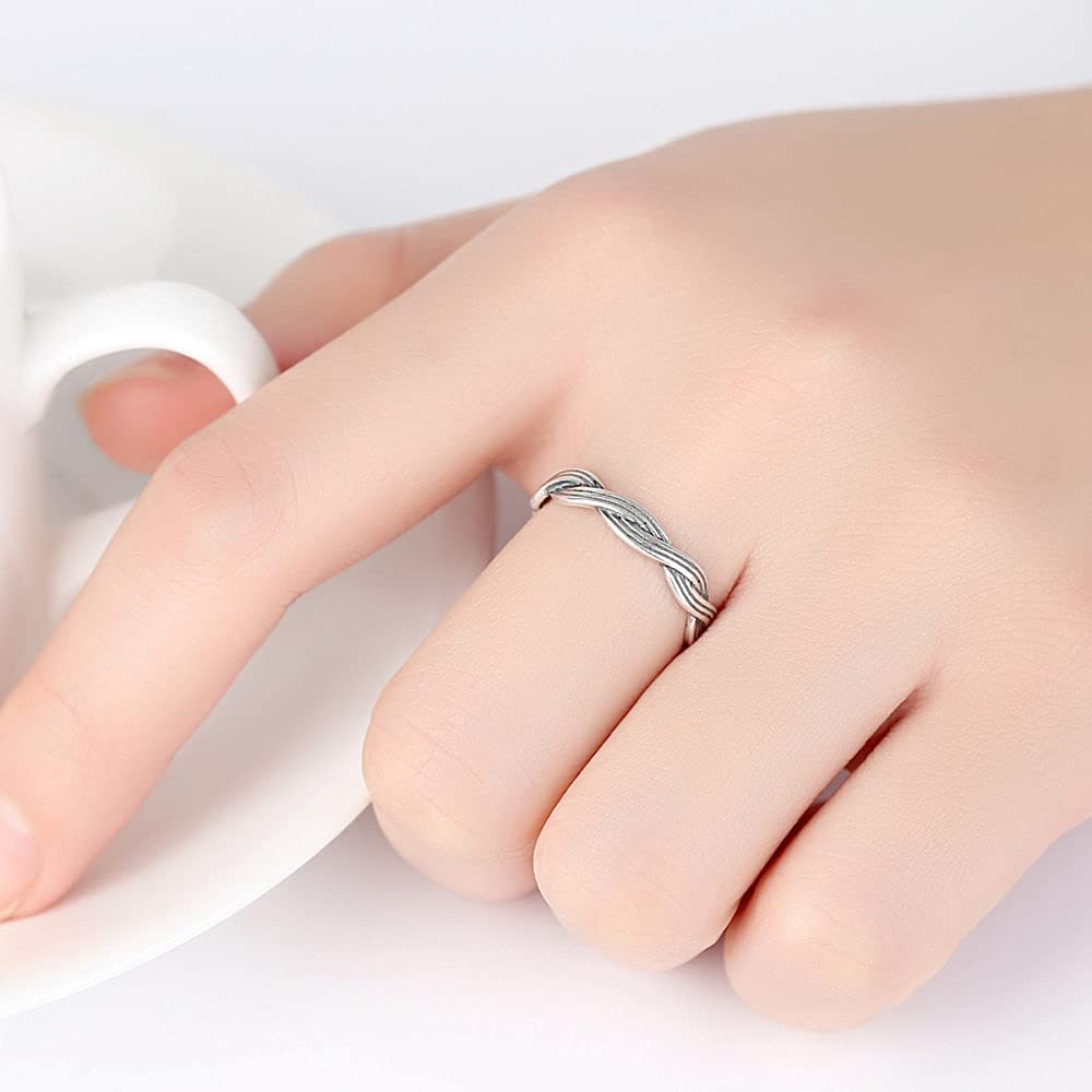 Anello Vintage Regolabile per Donne- S925 Anello di Dito Aperto di spagnello Vintage s, per alleviare Lo Stress Anello articolare impilabile, Regali economici per Un