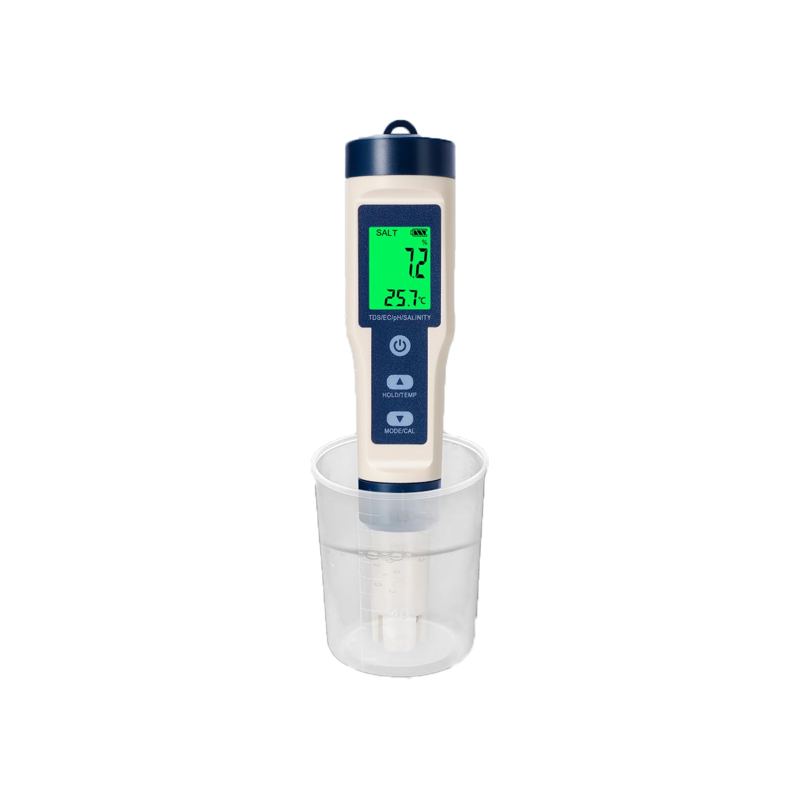 pH Mètre 5 en 1 Numérique avec Écran LCD, Testeur pH, TDS, EC, Salinité et Température, Précision 0.01, ATC et Étanchéité IP67, Testeur d'Eau pour Piscine, Aquarium, Hydroponie, Eau Potable, Spa