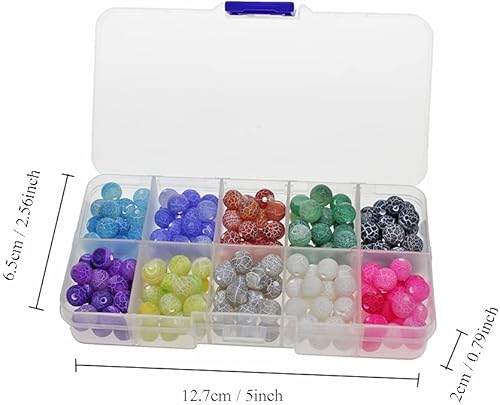 Miniatura 7 de Juego de 200 cuentas de piedra de 0.315 pulgadas (0.315 in), cuentas redondas sueltas de jade de 4 colores para pulseras, collares, aretes, joyería