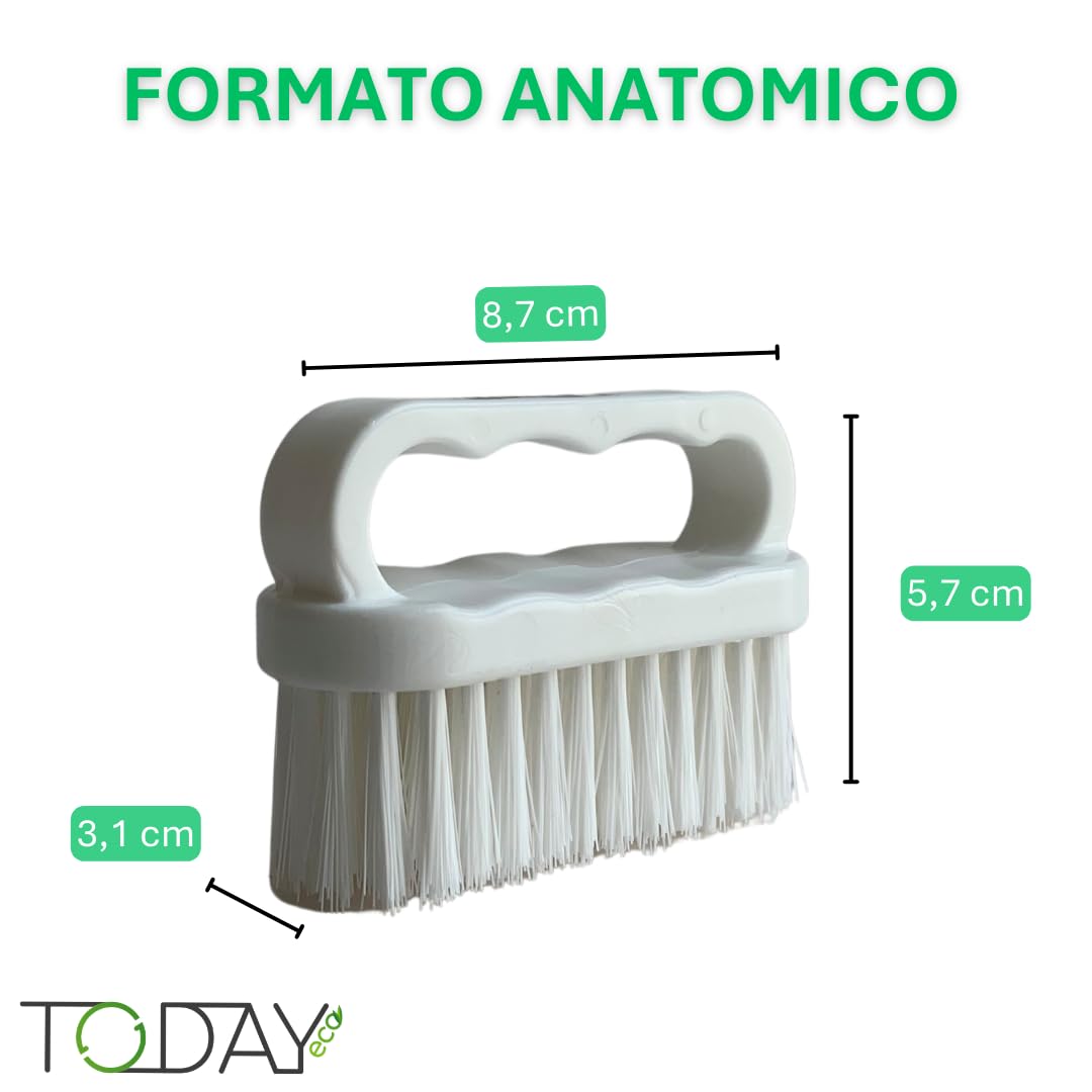 Today - Spazzola Unghie Professionale Made in Italy, Spazzolino per Pulizia Mani e Unghie con Manico Ergonomico, Setole Resistenti per Manicure e Pedicure, Ideale per Rimuovere Sporco e Polvere