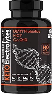 120 MCT Keto Electrolytes Pills | 150 mg Magnesium Probiotics Co Q 10 | Potassium Sodium Chloride Calcium Zinc & D3 Vitamin | Premium Grade Salt Supplement Designed for Low Carbs & Keto Diets