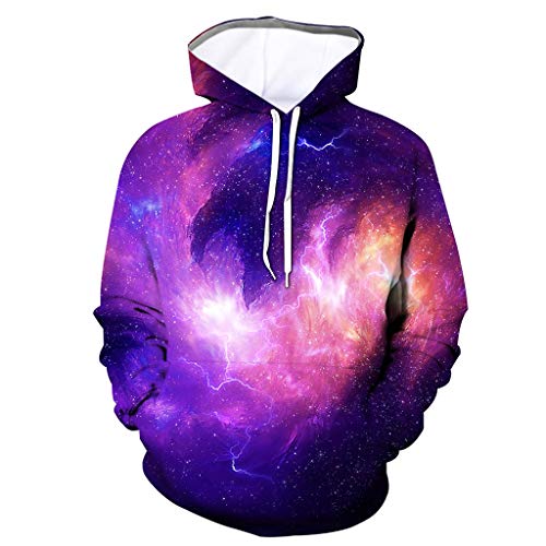 Preisvergleich Produktbild Jkhhi Hoodie Herren Kapuzenpullover Langarm Kapuzenpulli 3D Sternenhimmel Print Freizeit Kapuzensweater Sweatjacke Kapuzenjacke Outwear Oberteil Tops Herren Mantel Pullover Sweatshirt 1