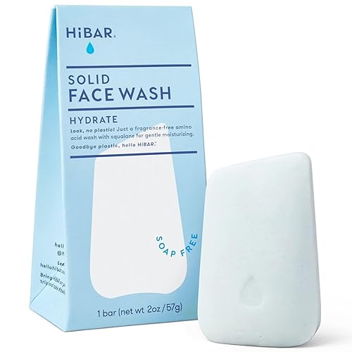 HIBAR Barra de lavado facial natural limpiador hidratante para pieles secas cuidado sostenible de la piel sin jabón y cero residuos 2 onzas hidrato