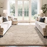 yongyangjuxin Fluffy Rug Shaggy Area Rug, Beige 8x10 Area Rugs for Living Room, Large Shag Area Rugs for Bedroom Kids Room Home Decor, Upgrade Anti-Skid Rectangular Fuzzy Rugs