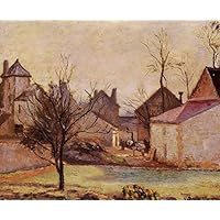 絵画 カミーユ・ピサロ 肉筆油絵〈模写）バサンクールの農場 絵画 カミーユ・ピサロ 肉筆油絵〈模写）バサンクールの農場