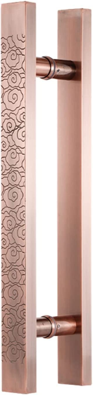 MXXQRHF H Shape Double-Sided Shower Glass Door Handle, 16"/24"/40"/47" Push-Pull Handle for Entryway, Office & Home - Red Bronze Finish, 39.4" Size Option