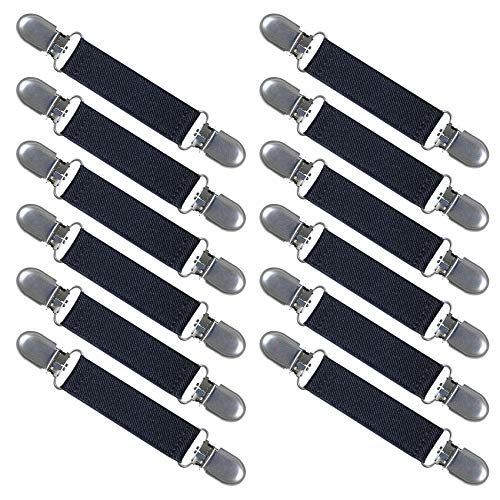 12 Pieces Elastic Glove and Mitten Clips for Kids and Baby, Extra Strong Stainless Steel Glove Clips