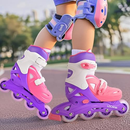 Locavun Inliner Kinder 4 Größen Verstellbare Inline Skates für Mädchen Größe...