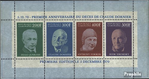 Prophila Collection Gabon Michel.-No..: (Completa Edizione) 1970 1. Morte di Claude Dornier (Francobolli per i Collezionisti)