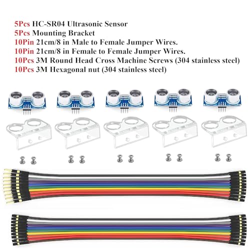 Image of WWZMDiB 2 Pcs HC-SR04 Ultrasonic Sensor Module Compatible with for Arduino R3 MEGA Mega2560 Duemilanove Nano Robot XBee ZigBee (5 Pcs HC-SR04 Ultrasonic Sensor)