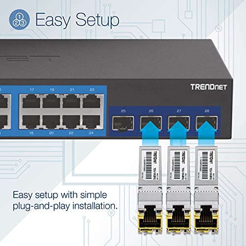 Image of TRENDnet 12-Port 10G Web Smart Switch with 10G RJ-45 Copper SFP+ Module Bundle
