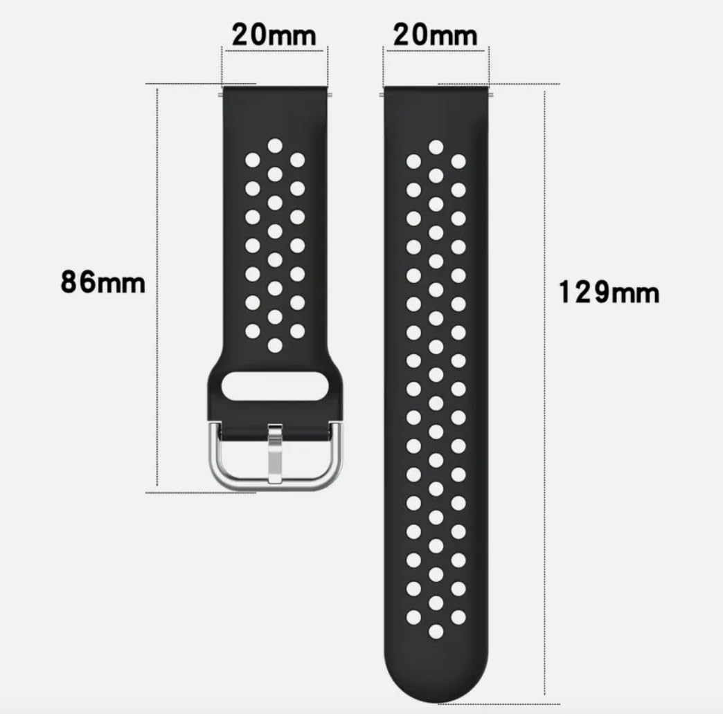 Panda Bobo 20mm Replacement Strap with Air holes Silicone Quickfit Wristband… (White) - Image 2