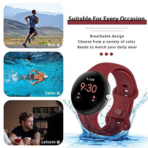Image of Band Compatible with Google Pixel Watch Soft Silicone Sport Watch Bands Replacement Watch Strap Bracelet for Google Pixel Watch Smartwatch Accessories