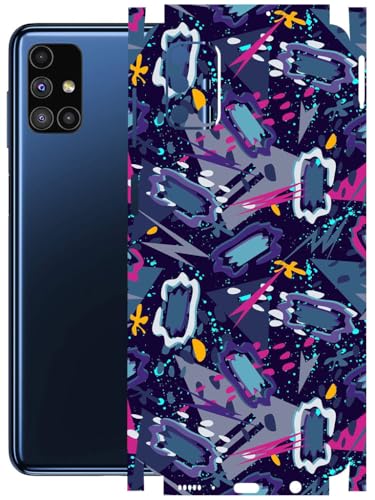 Image of AtOdds - Full Body Back Screen Guard Protector Film - Lamination Wrap Skin Sticker Compatible with Samsung Galaxy M51 | Scratchproof Matte Finish (Abstract)
