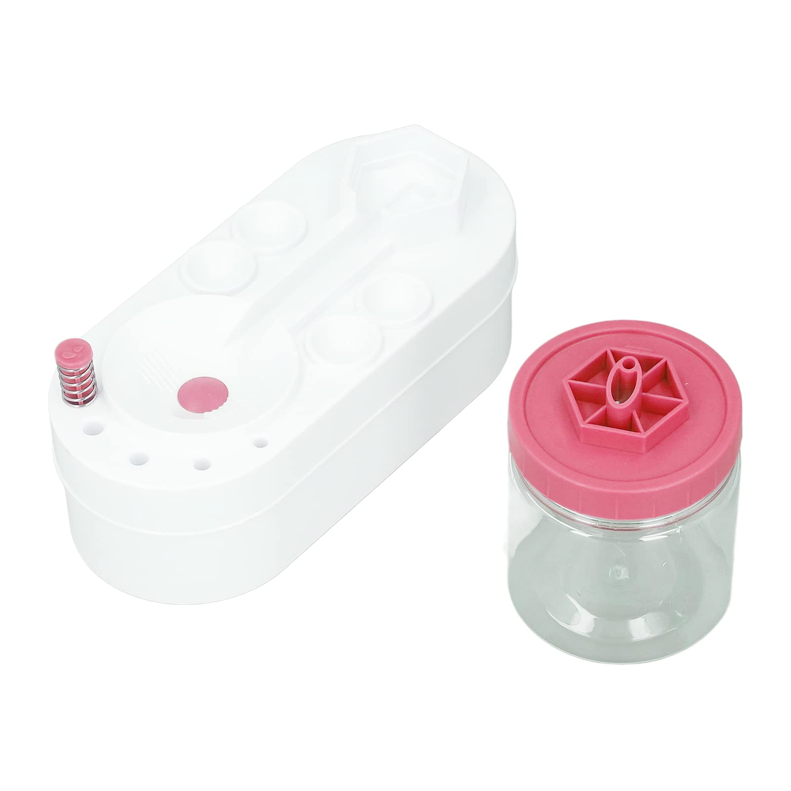 Brush Rinser, Water Saving Plastic Brush Cleaner Rinser Detachable Fast Cleaning Water Cycle Easy to Use Multifunctional for Makeup Brush for Oil Paint (Pink)