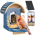 WLNYUGS Smart Bird Feeder with Camera, 2.5K UHD Bird Feeder Camera Solar Powerd, Sensitive AI Identification, Instant Alerts Capture Video, IP66 Waterproof for Outdoor, Ideal Gift, Blue