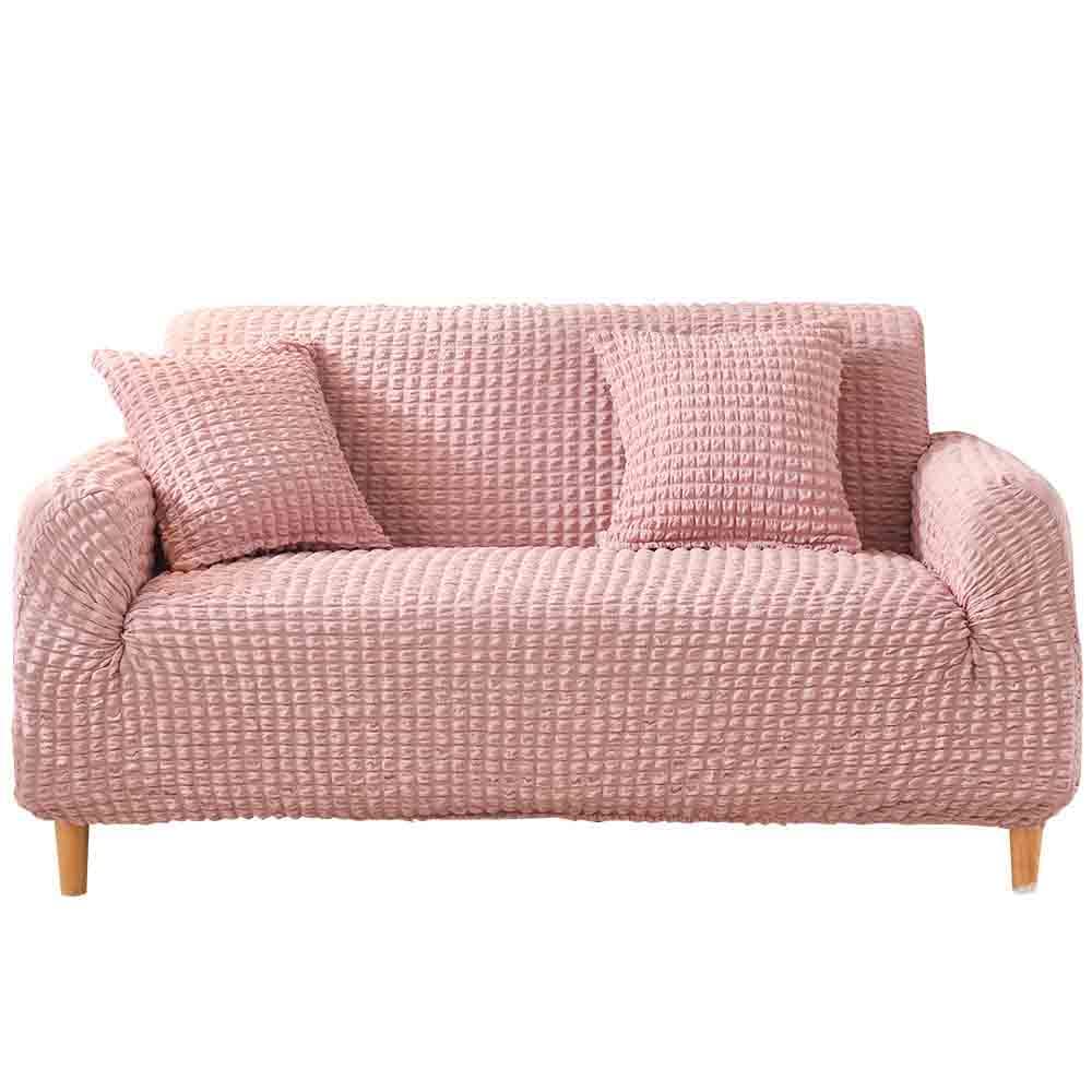 Housse de canapé 140-183 cm revêtement stretch rose élasthanne protection enfants