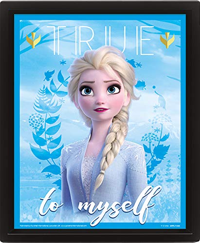 La Reine des Neiges EPPL71345 2 Cadre 3D 29 x 24 cm (Anna & Elsa), Multicolore, 29 x 24 x 4, 5 cm