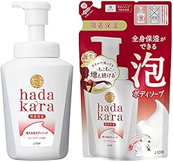 hadakara(ハダカラ) ボディソープ 泡 フローラルブーケの香り 本体 550ml+詰め替え 440ml 増える泡ボディーソープ +