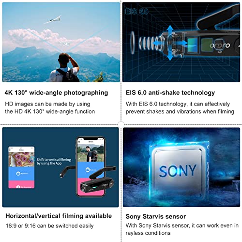 ORDRO EP6Plus Head Mounted Camera 4K Video Camcorder, Wearable FHD 1080P 60FPS Hands-Free Vlog Camera with WiFi APP Control - Image 4