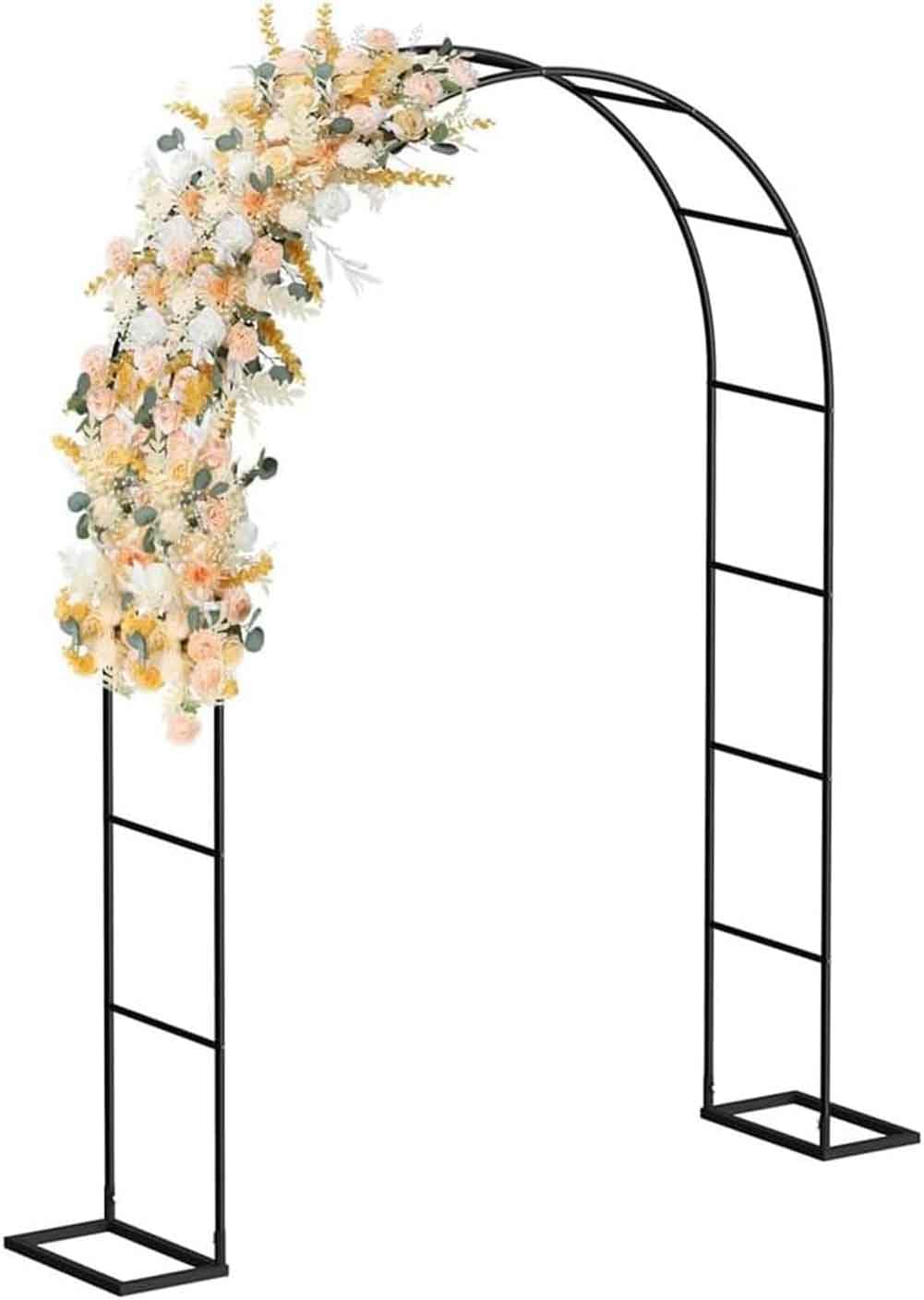 Arceau pergola robuste en métal blanc de 140x230cm comme treillis de fleurs