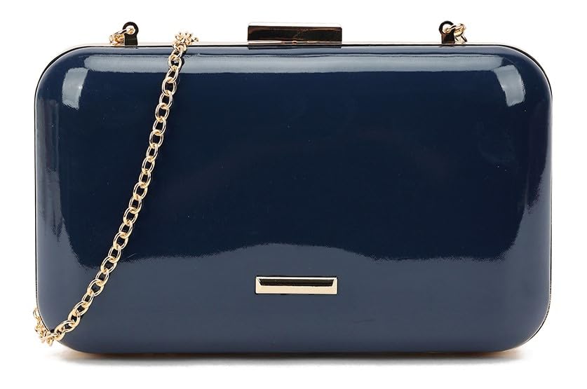 Femme pochette en cuir verni sac soirée bandoulière chaîne amovible mariage