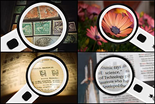 Pineapple Magnifying Glass with Light, 30X Handheld Large Magnifying Glass, LED Lighted Magnifier, High Powered Magnifying Glasses for Seniors, Macular Degeneration, Reading, Elderly 3 Pineapple Magnifying Glass with Light, 30X Handheld Large Magnifying Glass, LED Lighted Magnifier, High Powered Magnifying Glasses for Seniors, Macular Degeneration, Reading, Elderly - Image 4