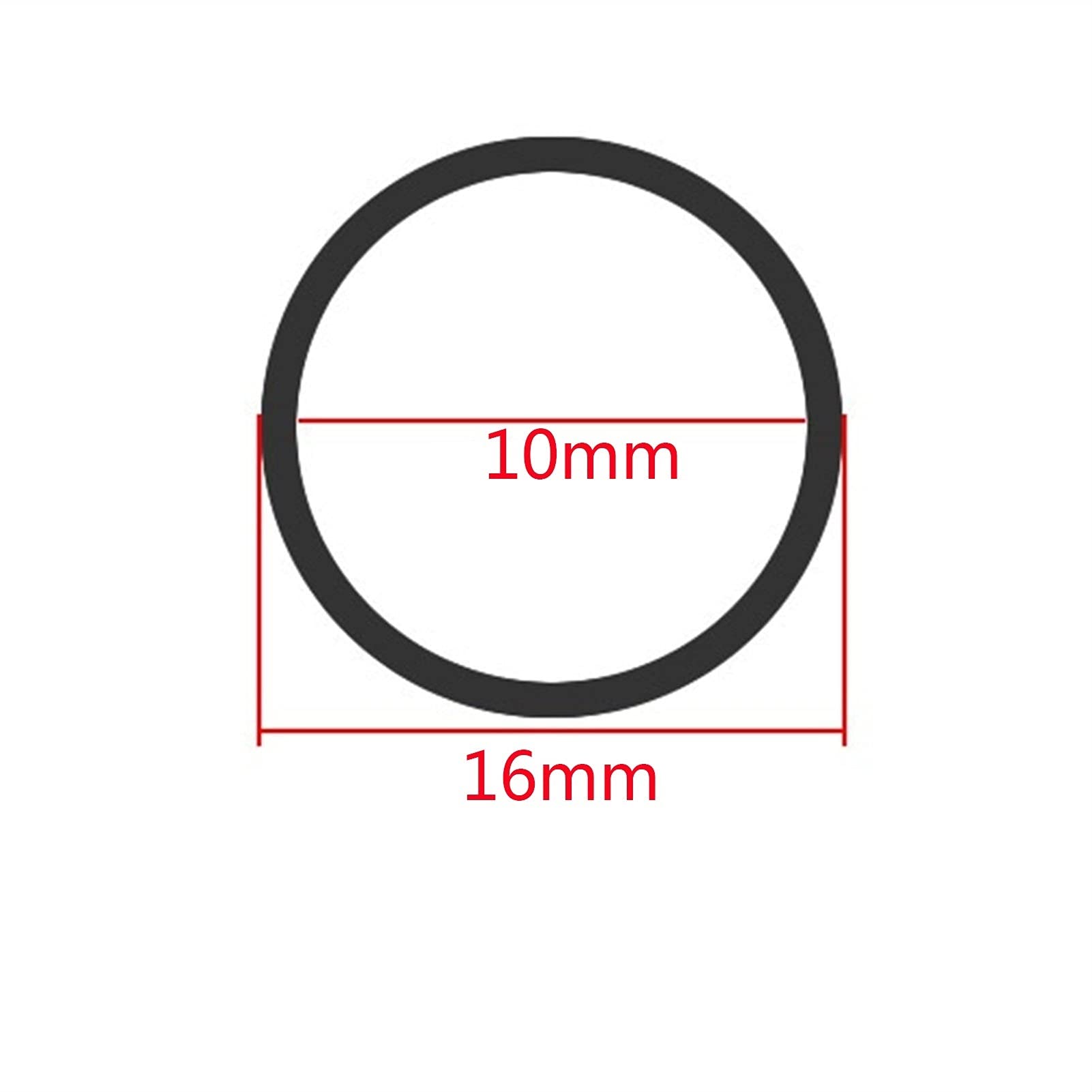 Tube rond en acier doux, Tube en acier hydraulique, diamètre extérieur 16 mm, diamètre intérieur 10-14 mm, épaisseur de paroi 1-3 mm, longueur 500 mm, 1 pièce(OD 16mm*10mm ID)