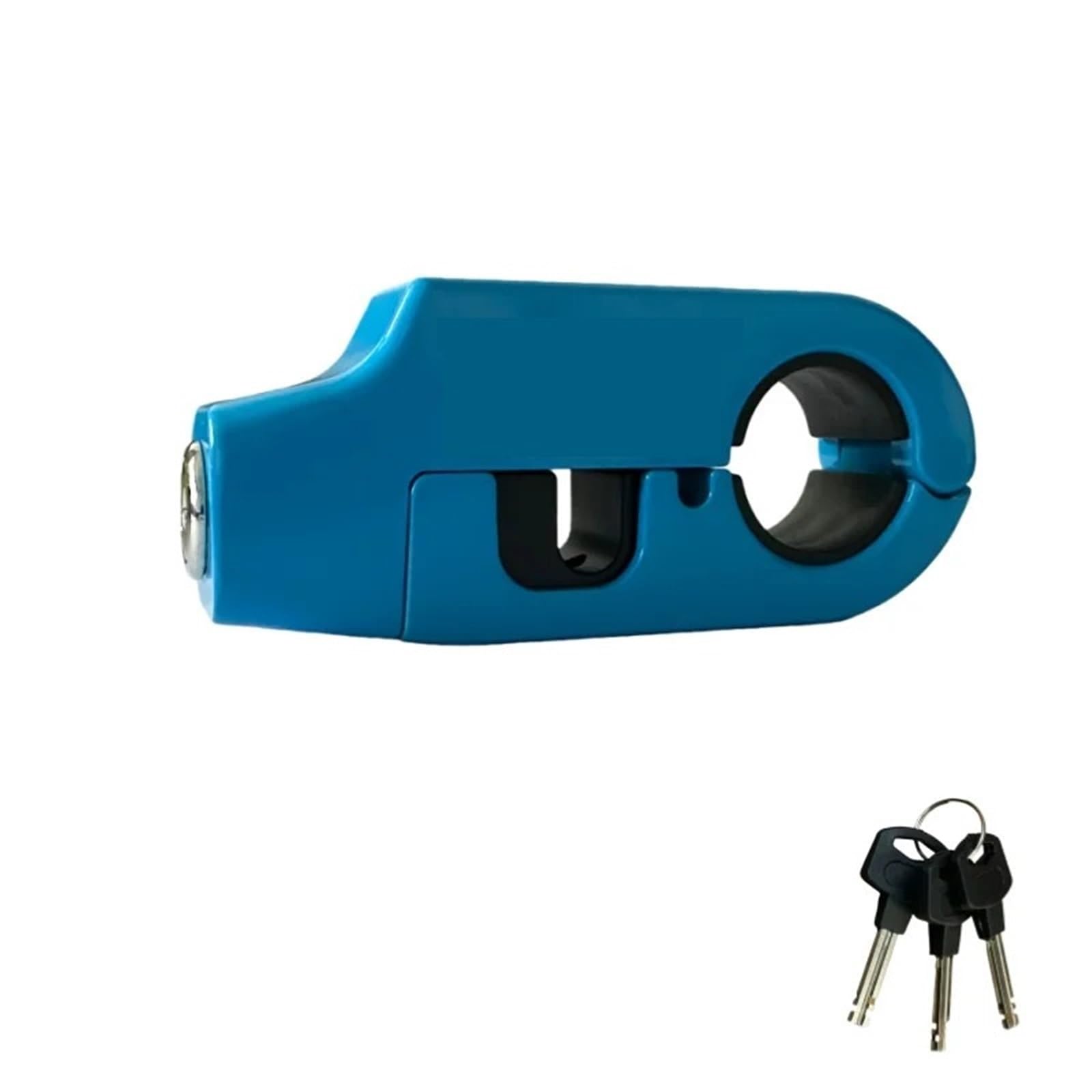 Chain Lock Anti-Theft Alarm Motorcycle Handlebar Lock Aluminum Alloy Brake Grip Bicycle Equipment Adjustable Motorcycle Handlebar Lock(6516 Blue)
