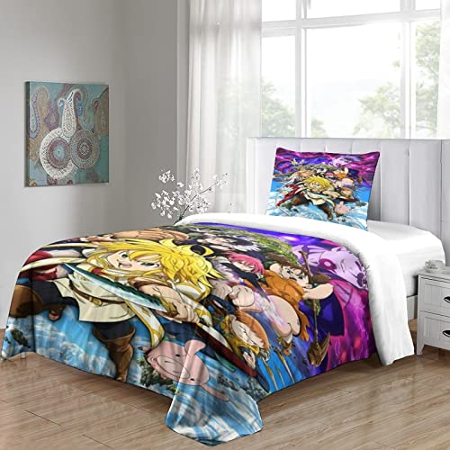 Bleswleth Demon Hunters Bettwäsche-Set 3-tlg. - Wendbare Mikrofaser-Bettwäsche Für Kinder 135x200 Cm