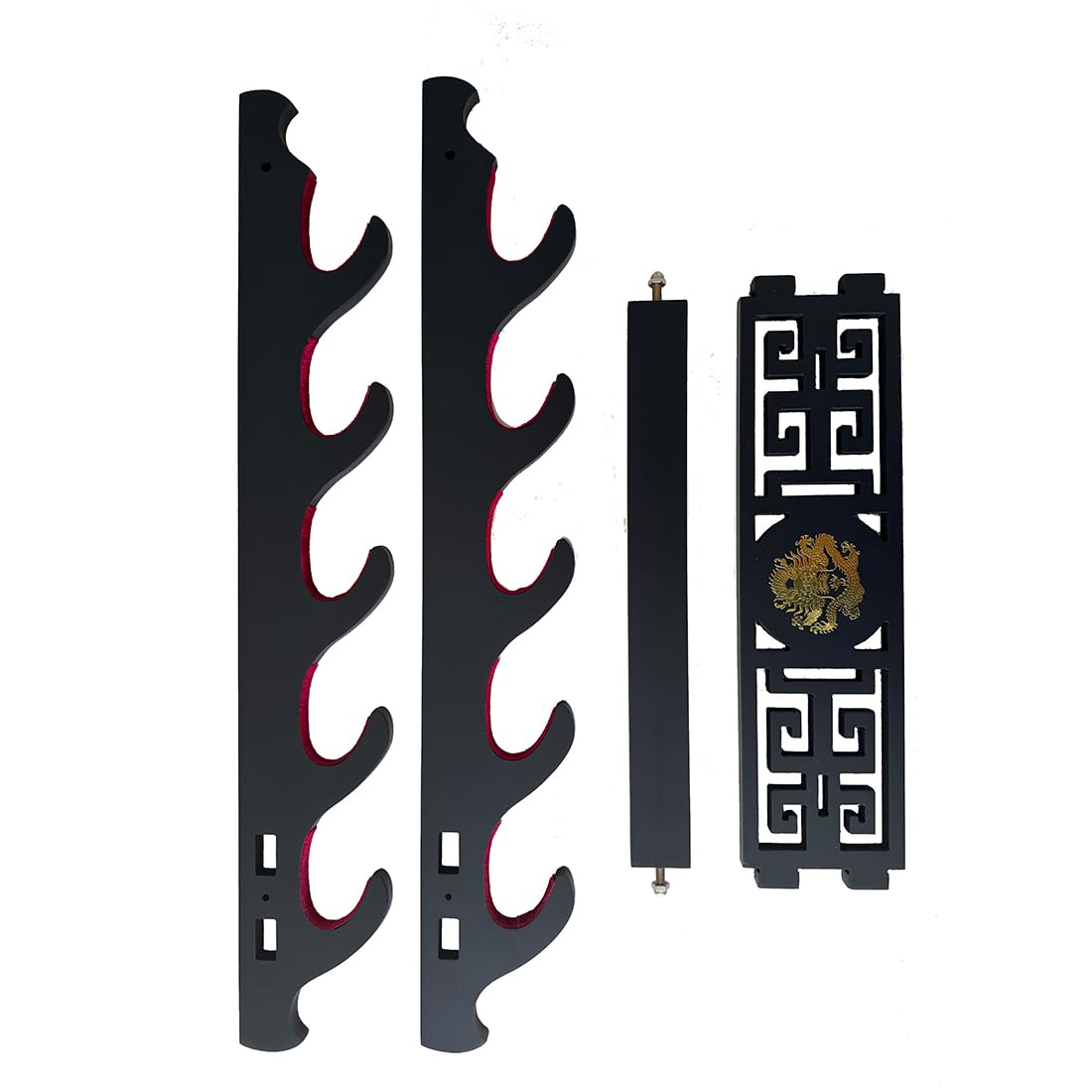 Schwert Wandhalterung Schwerthalter Display Stand Gepolstert Katana Wakizashi Genji und Samurai Schwerter Drachenmuster,5 Tier