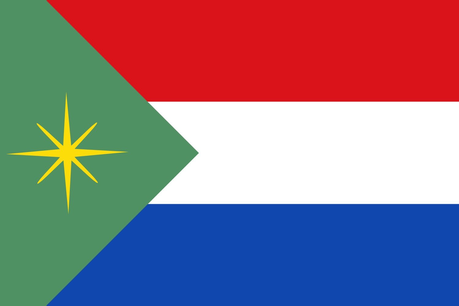 Drapeau Large Hacarí Norte de Santander aux finitions textiles supérieures