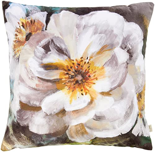 Image of furn. Evans Lichfield Winter Florals English Rose Cushion Cover, White, 43 x 43cm