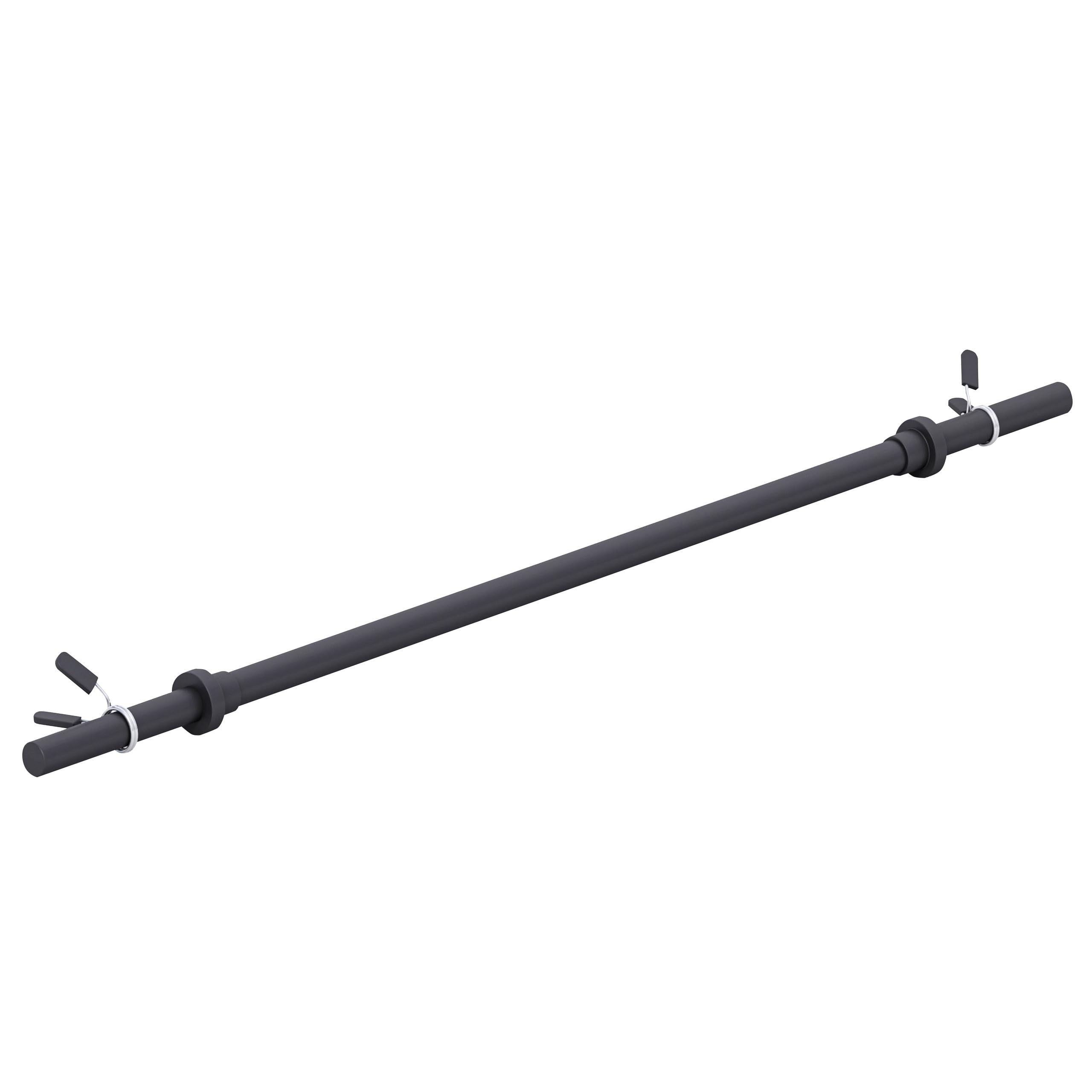 GORILLA SPORTS® Aerobic Langhantel - 130 cm, Set, mit/ohne Polster, Gewichte, 30mm, Federverschlüsse, aus Kunststoff, Schwarz - Langhantelstange, Hantelstange, Krafttraining, Nackenpolster