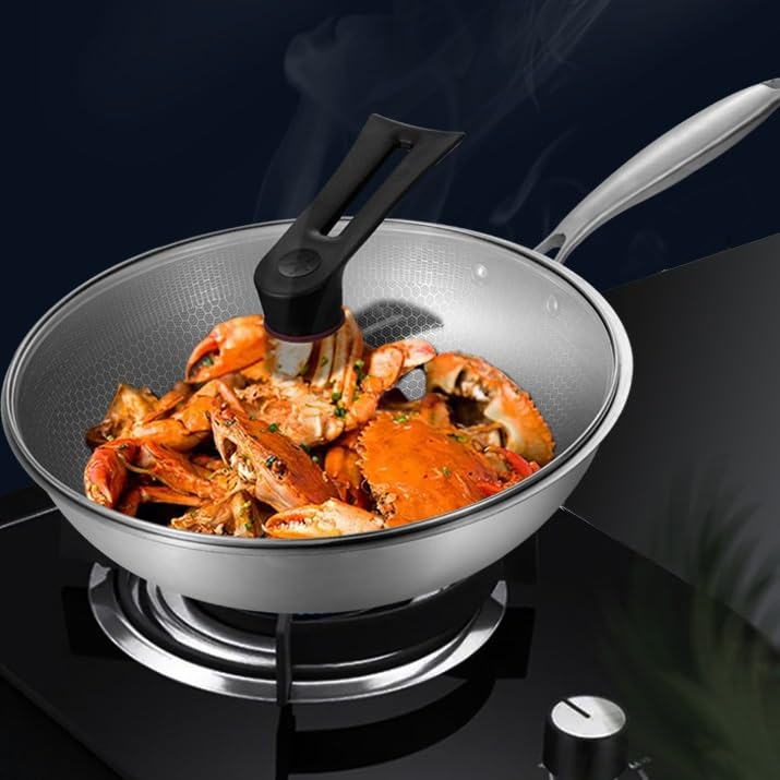 Wok con fondo plano de hierro de 32 cm miniatura 5